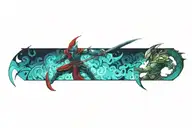 smaurai fighting spartan tattoo design idea