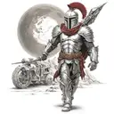 spartan in full armor stranded on alien planet tattoo design idea