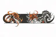 smaurai fighting spartan tattoo design idea