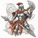 spartan in full armor stranded on alien planet tattoo design idea