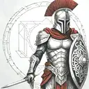 spartan in full armor tattoo design idea