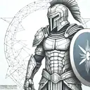 spartan in full armor tattoo design idea