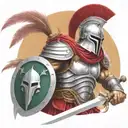 spartan in full armor tattoo design idea