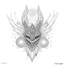 phonix with long feathers, include shading, detail, the number 8, Temet Nosce tattoo design idea