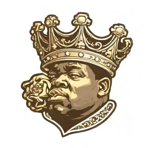 black and white, biggie smalls, crown, simple,  tattoo design idea