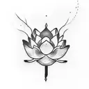 A simple yet powerful minimalist tattoo of a lotus flower growing from a crack in the pavement, representing resilience and self-love tattoo design idea