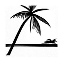 ocean palm trees tattoo design idea