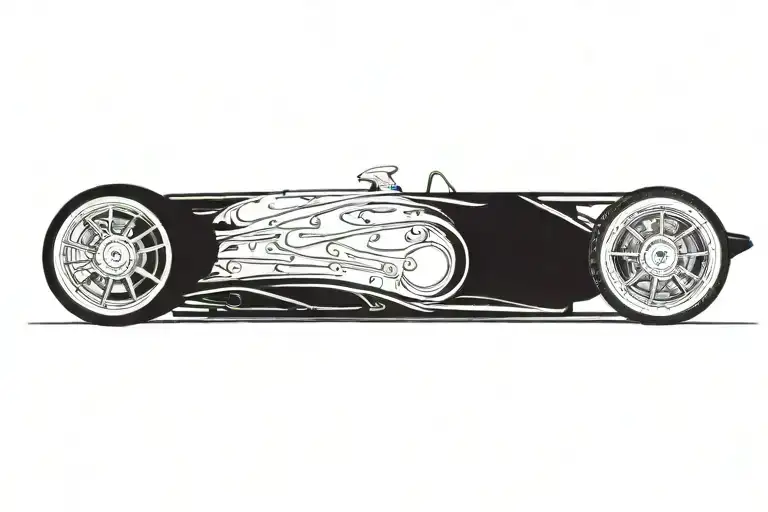 redline racing car tattoo design idea