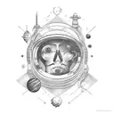 Astronauta con jupiter tattoo design idea