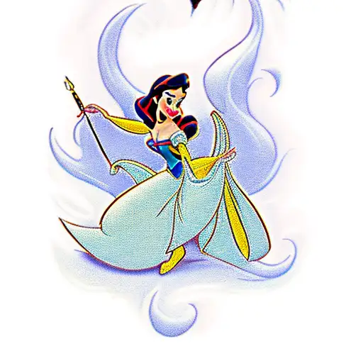 Disney Princess JASMINE FLOGGING SNOW WHITE NUDE tattoo design idea