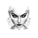 slim nude lady tattoo design idea