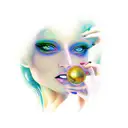 slim nude lady tattoo design idea