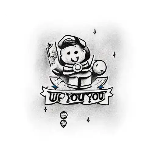 one word from you and I would jump off of this ledge I'm on baby tattoo design idea