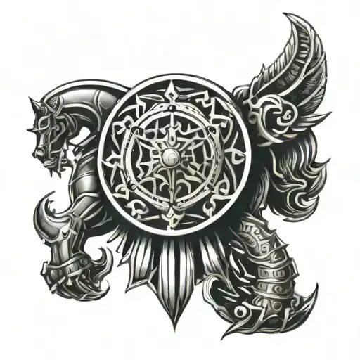simbol of karna armour design tattoo design idea
