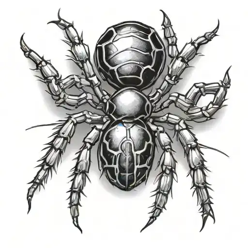 black widow spider hanging form  tattoo design idea
