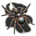 black widow spider hanging form  tattoo design idea