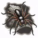 black widow spider hanging form  tattoo design idea