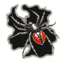black widow spider hanging form  tattoo design idea