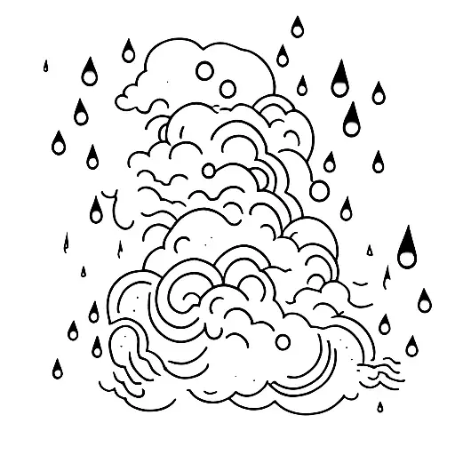 raining cloud tattoo design idea