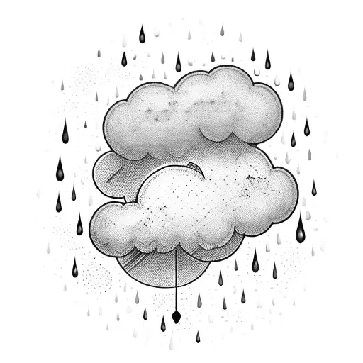 raining cloud tattoo design idea