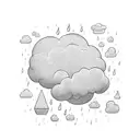 raining cloud tattoo design idea