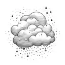 raining cloud tattoo design idea