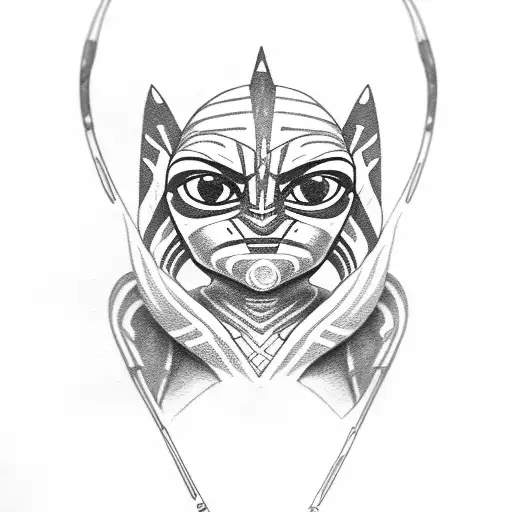 2 Lightsabers Ahsoka tattoo design idea