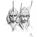 2 Lightsabers Ahsoka tattoo design idea