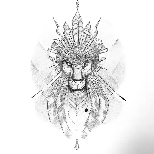 indian king tattoo design idea