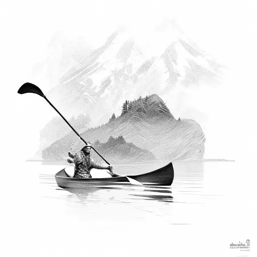canoe tattoo design idea