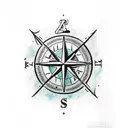 sail seas compass treasure map tattoo design idea