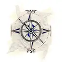 sail seas compass treasure map tattoo design idea