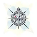 sail seas compass treasure map tattoo design idea