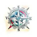 sail seas compass treasure map tattoo design idea