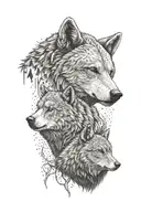 bear wolf and deer tattoo design idea