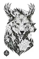 bear wolf stag combined tattoo design idea