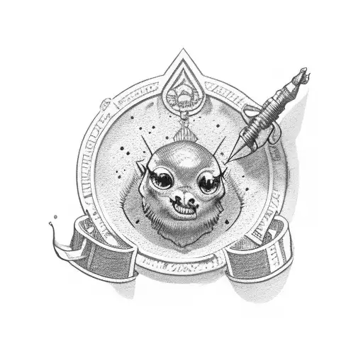 A wax seal with "ADHD" written in it just text tattoo design idea