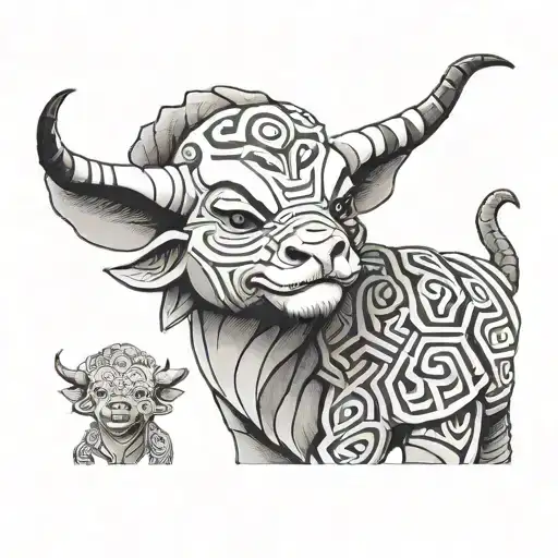 appa from the last airbender frontal view with his tongue out  tattoo design idea