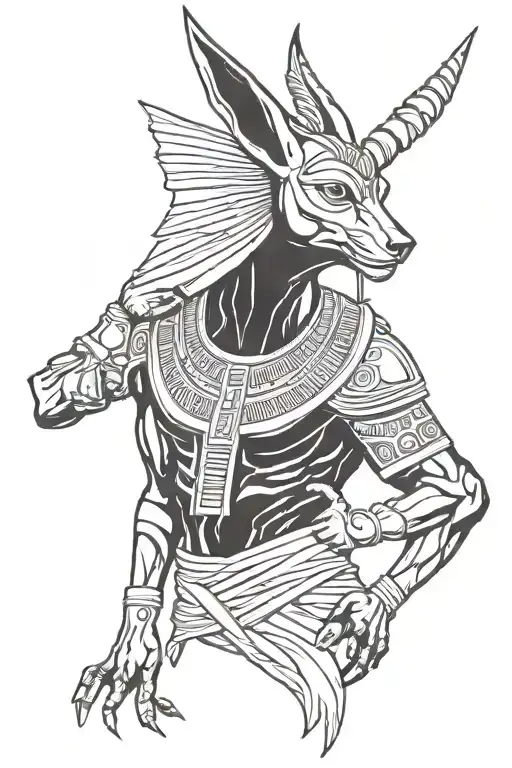 Ra or anubis egyptian  god tattoo design idea