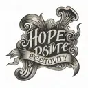 hope, positivity, negative and positive message integrated tattoo design idea
