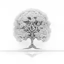 large tree with one apple and a snake tattoo design idea