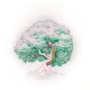 large tree with one apple and a snake tattoo design idea