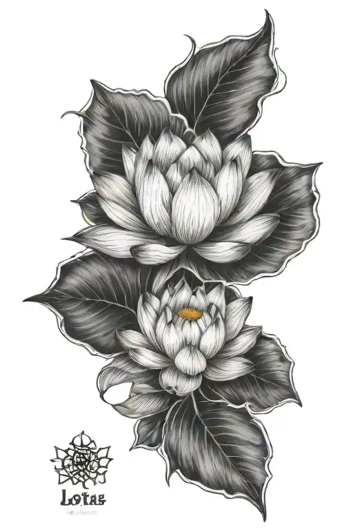lotus fingerprint, lonely, night tattoo design idea