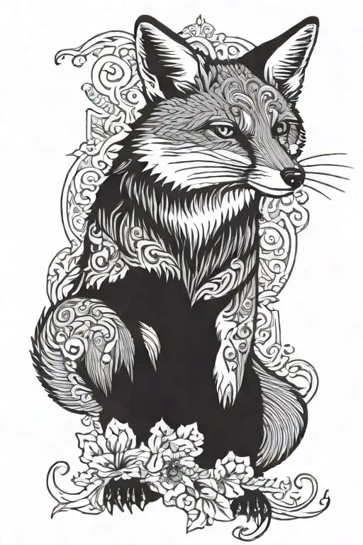 fox on hind legs tattoo design idea