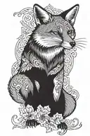 fox on hind legs tattoo design idea