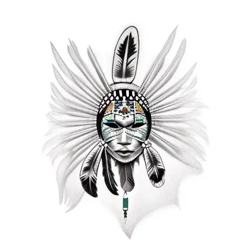 indigenous woman tattoo design idea