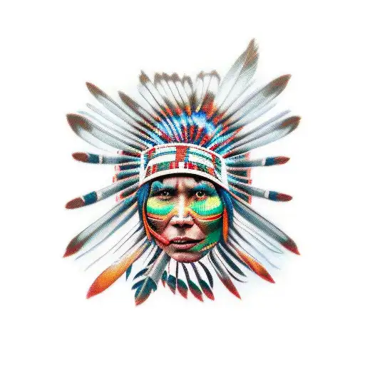 indigenous woman tattoo design idea