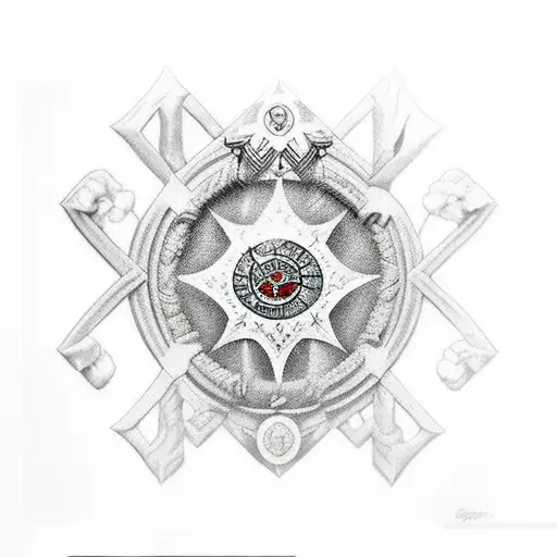 templar vs brazilian indigenous tattoo design idea