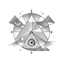 pyramids and clock tattoo design idea