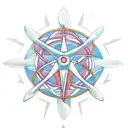silhouettes of drones in action,  incorporate the Triskelion symbol, which consists of three interconnected spirals. tattoo design idea